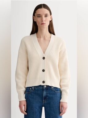 New Everlane The Organic Cotton Relaxed Cardigan in Canvas Size S